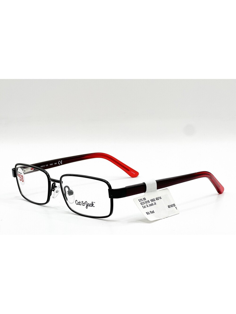 Cat & Jack Oca1016 1662 Black Red Authentic Eyeglasses 45-14-125